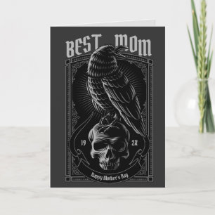 Goth Raven Mamma, mappat gratulationskort Kort