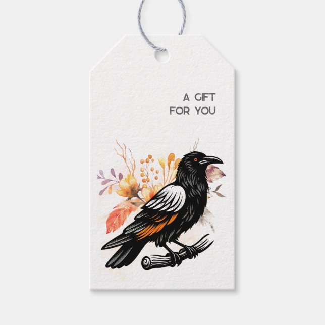 Goth Raven Mörk Estetik Presentetikett (Framsidan)