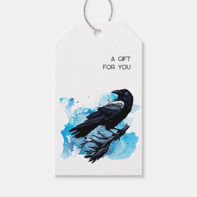 Goth Raven Mörk Estetik Presentetikett (Framsidan)