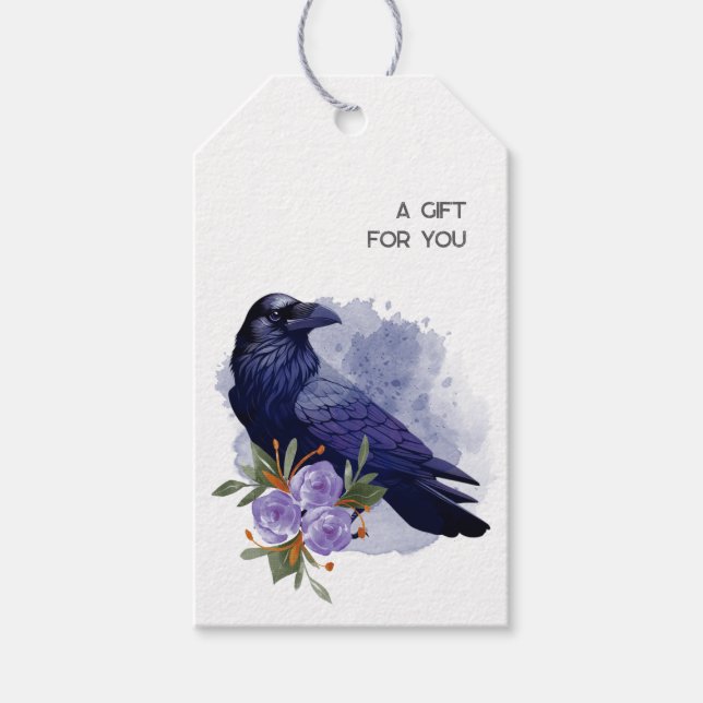 Goth Raven Mörk Estetik Presentetikett (Framsidan)