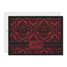 Goth Red Black Damask Wedding Kuvert