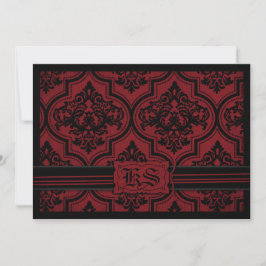 Goth Red Damask Grunge Möhippa Inbjudningar