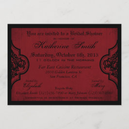 Goth Red Damask Grunge Möhippa Inbjudningar
