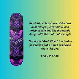 Goth Rider Mini Skateboard Bräda 18,5 Cm