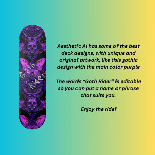 Goth Rider Mini Skateboard Bräda 18,5 Cm