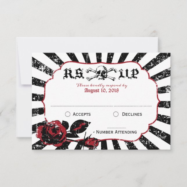 Goth Ro Skull Grunge Pirat Bröllop OSA Card (Framsida)