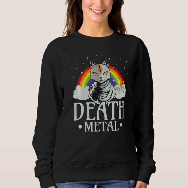 Goth Rock Satan Cat For Concerts Festivals Death M T Shirt (Framsida)
