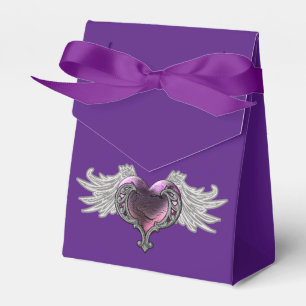 Goth Rosa Heart med Angel Vingar Presentaskar