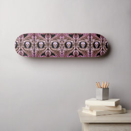 Goth Rosa Ornament med Döskalle skateboard