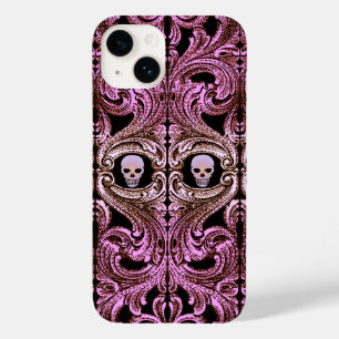 Goth Rosa Ornament med Skull iphone case