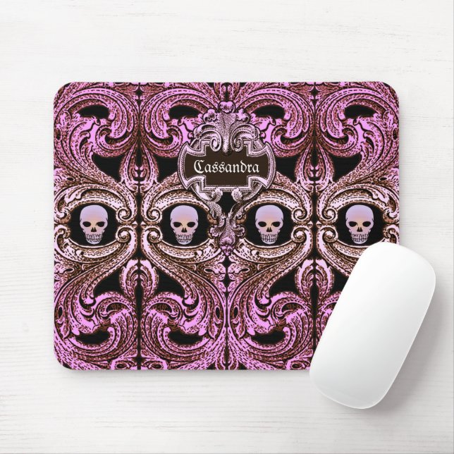 Goth Rosa Ornament med Skull-Personlig Musmatta (Med mus)