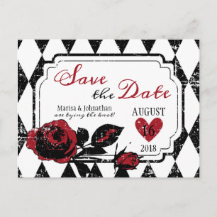 Goth Rose Grunge Diamanttryck Spara Datum Meddelande Vykort
