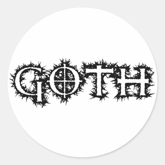 Goth Runt Klistermärke (Framsida)