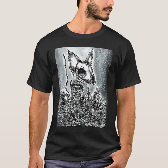 Goth Sfynx Katt I Gotisk T Shirt (Framsida)
