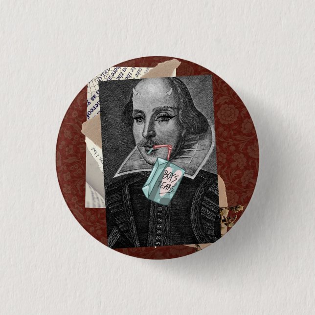 Goth Shakespeare Pin Knapp (Framsida)