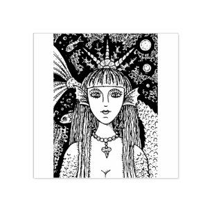GOTH SJÖJUNGFRU, BLACK SEA SIREN FANTASY STOLLIG,  STÄMPEL