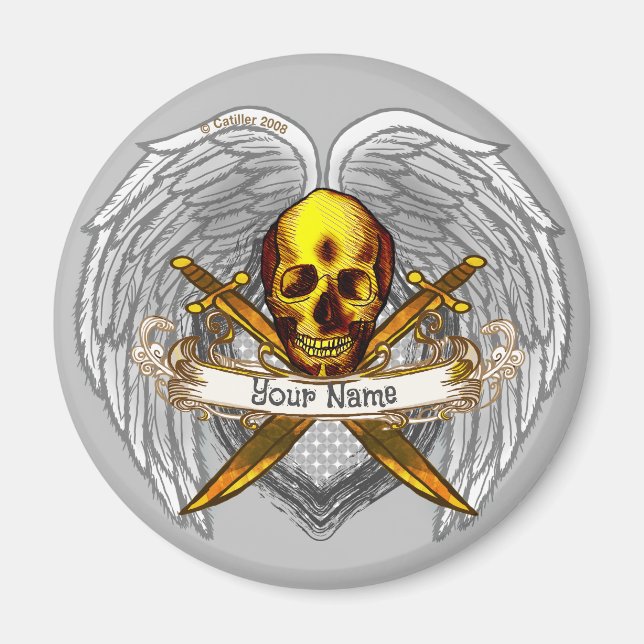 Goth skalle Pirat Magnet (Framsidan)