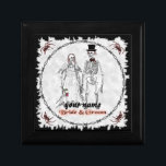 Goth Skeleton Bröllop Minnesask<br><div class="desc">Goth Skeleton Bröllop presentbox av ArtMuvz Illustration. Matchande Anpassade Bröllop möhippa, mottagning, repetitionsmiddagsutrustning. OM DU VILL ANGE PERSONALISERING lägger du till ditt namn eller text i stället. Anpassa den här presentlådan i bröllop så att den blir unik för dig eller för ge som personlig. Fira kärlek i stil med vår...</div>