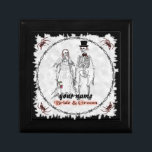Goth Skeleton Bröllop Minnesask<br><div class="desc">Goth Skeleton Bröllop presentbox av ArtMuvz Illustration. Matchande Anpassade Bröllop möhippa, mottagning, repetitionsmiddagsutrustning. OM DU VILL ANGE PERSONALISERING lägger du till ditt namn eller text i stället. Anpassa den här presentlådan i bröllop så att den blir unik för dig eller för ge som personlig. Fira kärlek i stil med vår...</div>