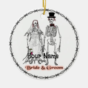 Goth Skeleton Bröllop Ornament