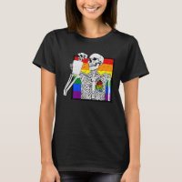 Goth Skeleton Coffee Gay Lesbisk Pride Rainbow Hum