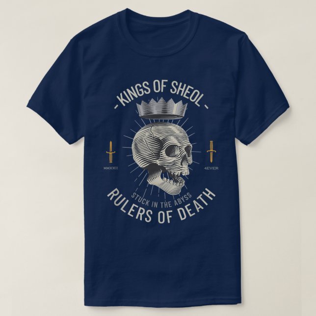 Goth Skeleton Skull Kung of Sheol T-Shirt (Design framsida)