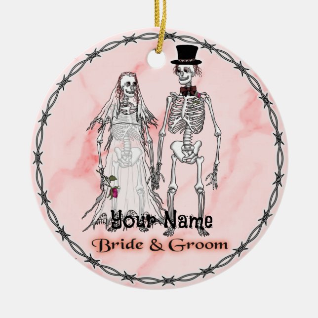 Goth skelett bröllad ornament (Framsidan)