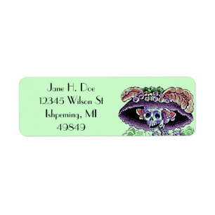 Goth skelett- Muertos returetiketter Returadress Etikett