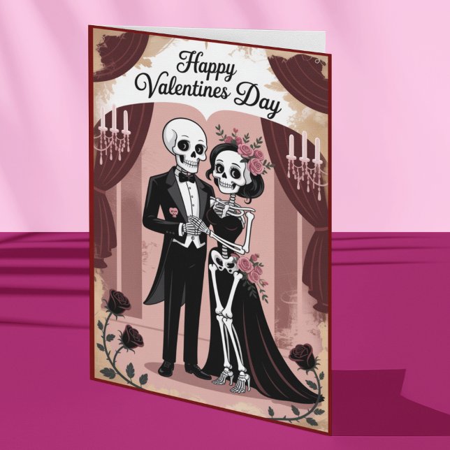 Goth Skelettpar Valentinromans  Kort (Skapare uppladdad)