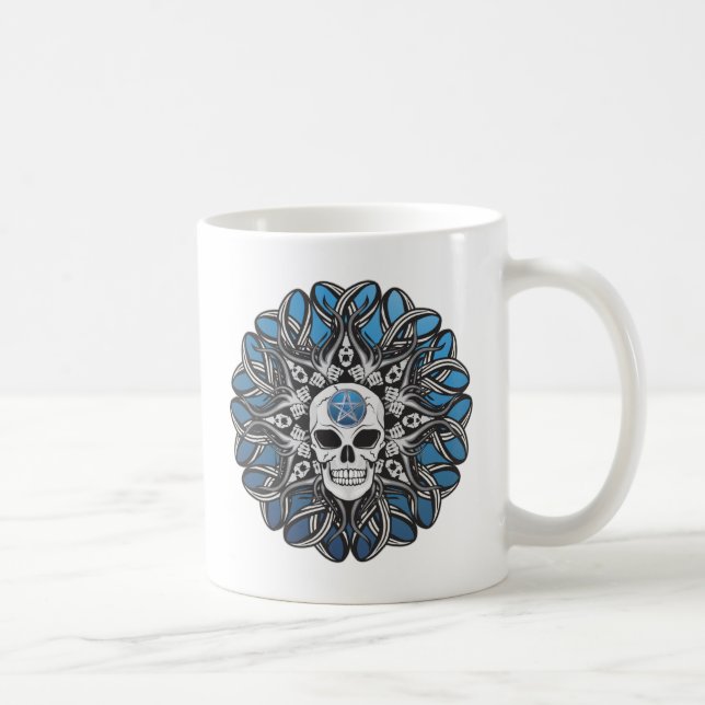 Goth Skull - Blue Kaffemugg (Höger)