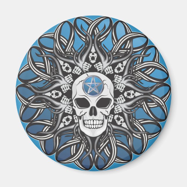 Goth Skull - Blue Magnet (Framsidan)