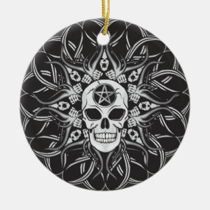 Goth Skull Julgransprydnad Keramik