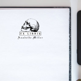 Goth Skull Medieval Script Anpassningsbar Bibliote Stämpel