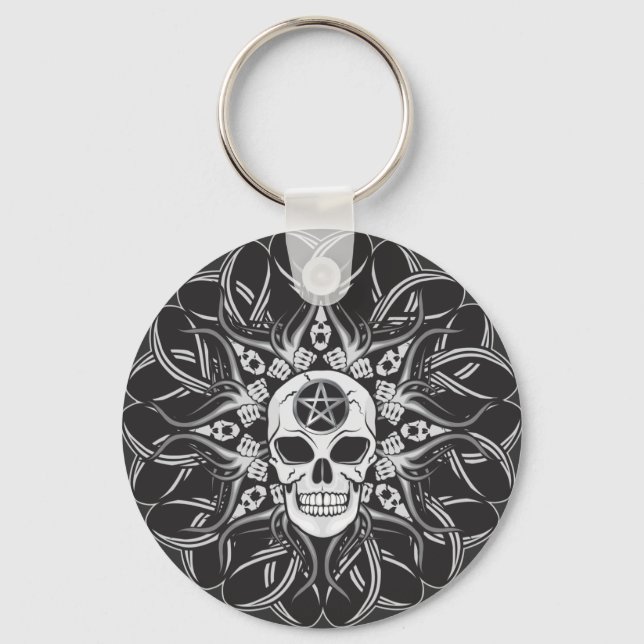 Goth Skull Nyckelring (Framsida)