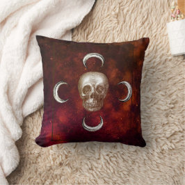 Goth Skull och Måne Celestial Kudde