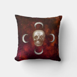 Goth Skull och Måne Celestial Kudde