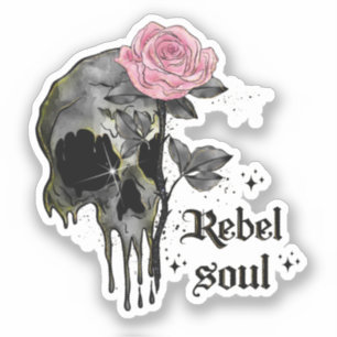 Goth Skull Rebel Soul Klistermärken