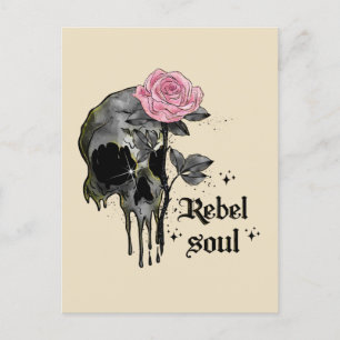 Goth Skull Rebellisk själ Vykort