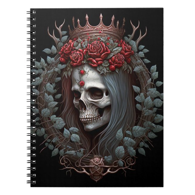 Goth Skull Ro Krona Gothic Anteckningsbok (Framsidan)