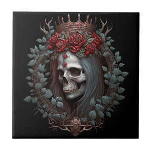 Goth Skull Ro Krona Gothic Kakelplatta