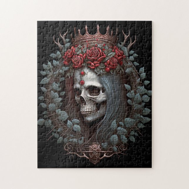 Goth Skull Ro Krona Gothic Pussel (Vertikal)