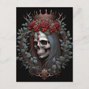 Goth Skull Ro Krona Gothic Vykort