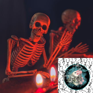 Goth Skull Rosa ros Halloween - Creep Det är sant Magnet
