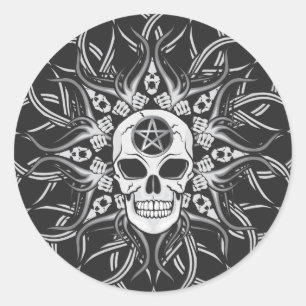 Goth Skull Runt Klistermärke