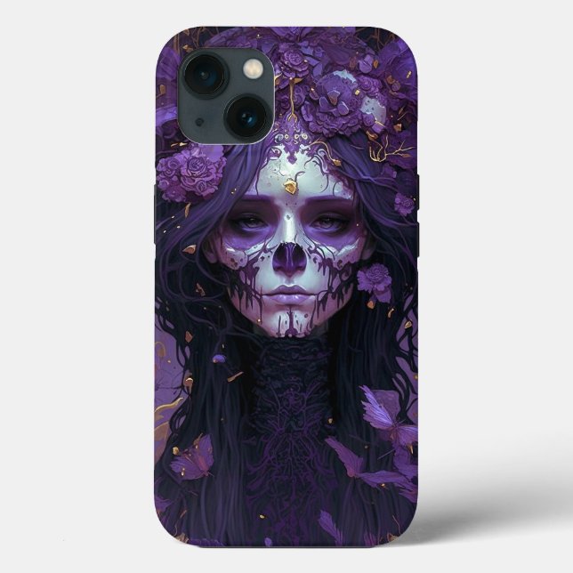 Goth Skull Woman Mörk Fantasy Art (Baksida)