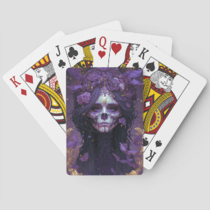 Goth Skull Woman Mörk Fantasy Art Casinokort