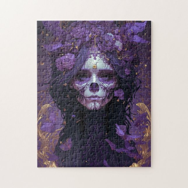 Goth Skull Woman Mörk Fantasy Art Pussel (Vertikal)