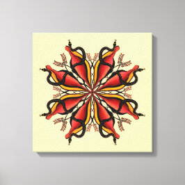 Goth Snakes Flower Tattoo Stil Canvastryck