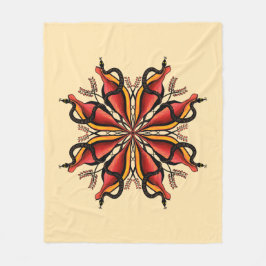 Goth Snakes Flower Tattoo Stil Fleecefilt