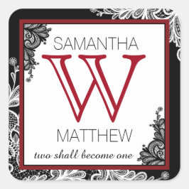 Goth Snöre Bröllop Gift-etikett Fyrkantigt Klistermärke